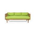 thumbnail image 2 of Christopher Knight Home Claremont Outdoor 3-seat Acacia Wood Daybed by  Teak Finish + Green Cushion, 2 of 5