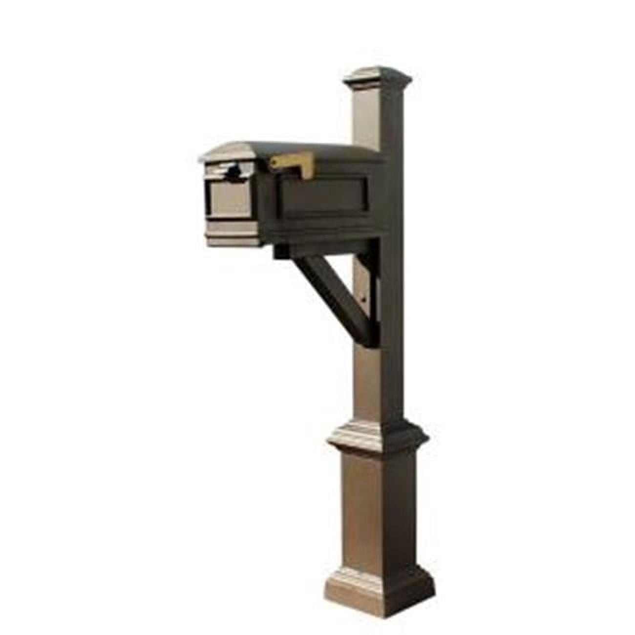 QualArc  Westhaven System with Lewiston Mailbox with No Base Large Ball Finial - Black