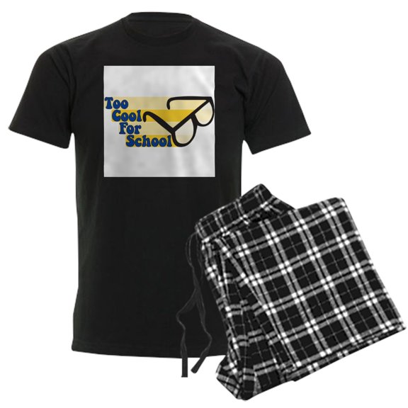 CafePress - Too Cool For School Men's Dark Pajamas - Men's Dark Loose Fit Cotton Pajama Set