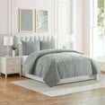 thumbnail image 2 of VCNY Home Ocean Coastal 3-Piece Grey Textured Seashell Quilt Set, Full/Queen, Adult, Unisex, 2 of 5