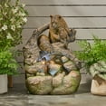 thumbnail image 2 of Aza Callan Outdoor Bear Family Fountain, Light Brown and Moss, 2 of 8