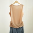 thumbnail image 5 of Endives Women's Cotton Tank Top Fitness Round Neck Wrapped Camisole Top Vest Basic Layer Tank Top Sport Wear Khaki, 5 of 7
