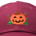 thumbnail image 2 of DALIX Jack-O-Lantern Halloween Pumpkin Hat Boys Girls Baseball Cap in Maroon, 2 of 7