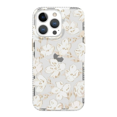 onn. White Whisp Floral Phone Case for iPhone 13 Pro Max / 12 Pro Max