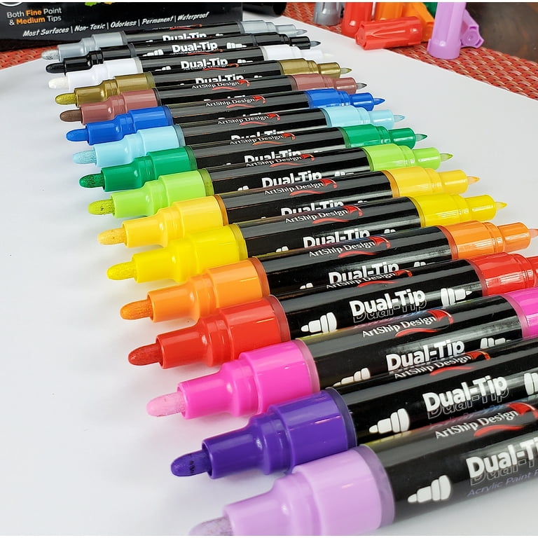 Colors Acrylic Double Tip Acrylic Paint Marker Pens Fine - Temu