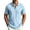 Sky Blue, variant on Men's Linen-Blend Quarter-Zip Golf Shirt, Textured Fabric with Open Collar, Short Sleeve Casual Top Khaki S