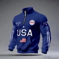 thumbnail image 2 of Dwelliawo 1/4 Zip Men's Sweatshirt United States 250 Years 250th Anniversary 1776-2026 Usa Flag Patriotic Graphic Sweatshirts Casual Muscle Shirt Sweatshirt Royal Blue M, 2 of 4