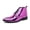 Purple, variant on Men's High-Shine Patent Leather Lace-Up Ankle Boots, Lace-Up Pointed Toe Patent Leather Booties with Low Block Heel