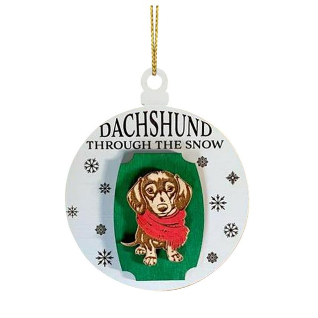 Christmas Hanging Pendant Letter Animal Curved Snowflake Festive Wooden Colorful Shape Clear Pattern Reusable Decoration Pendant