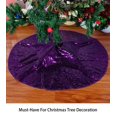 thumbnail image 4 of Falda para árbol de Navidad ShinyBeauty, lentejuelas moradas, 122 cm, poliéster, 4 of 6