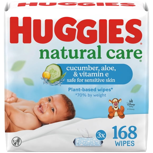 Toallitas húmedas Huggies Natural Care con pepino, aloe y vitamina E