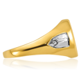 thumbnail image 5 of 14K Solid Two Tone Yellow White Gold Mens Lab Blue Sapphire Lodge Master Mason Signet Freemason Masonic Ring, 5 of 12