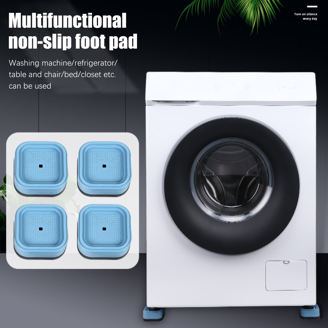 4Pcs/set Non-Slip Anti-Vibration Feet Pads Washing Machine Rubber Mat Noise-redu 4Pcs/set Non-Slip Anti-Vibration Feet Pads Washing Machine Rubber Mat Noise-redu