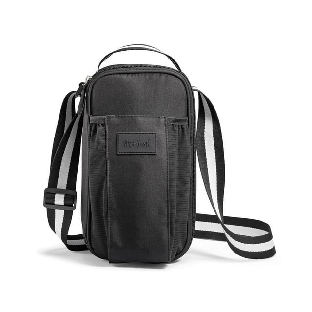 Porte-bouteille d'eau Fit + Fresh Nina avec compartiment isolé, convient aux gobelets de 40 oz, noir