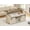 White Brown, variant on 39" Lift Top Coffee Table, Farmhouse Wood Dining Table with Gas Spring Lift Mechanism, Storage Center Table with Sliding Barn Door & Hidden Compartment for Living Room, Grey