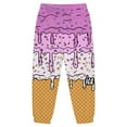 thumbnail image 4 of LIIPEE Girls Boys Jogger Pants Waffle Ice Cream Printed Stretch Elastic Waist Sweatpants Trousers With Pockets Child Versatile Walking Pants,Purple,8-9 Years, 4 of 4