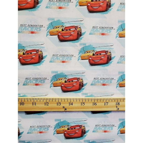 100% Cotton Fabric Disney's CARS, Next Generation - Racers Training /45 wide/SBY