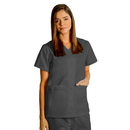 

Adar Universal Double Pocket Snap Front Top Available in 39 solid colors