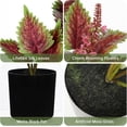 thumbnail image 3 of Artificial Plants Indoor with Pot 16.9" Faux Potted Perilla Plants Indoor Decorative Silk Greenery in Black Pot for Farmhouse Home Bathroom Living Room Office Table Shelf Decor, 3 of 5