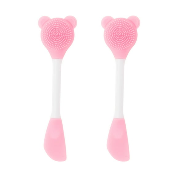 Unique Bargains 2 Pcs Smooth Facial Mask Brush Knife-shaped Light Pink