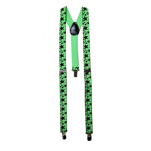 Star 3 Clip Stretchable Suspender,  Lime
