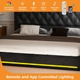 thumbnail image 2 of Craftian King Size Standard Bed Frame with Storage & Power Outlets, Upholstered Bed Frame with LED Lights & Headboard, Black, 2 of 8