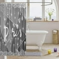 thumbnail image 3 of Paris Bathroom Shower Curtain Set Glitter (No Glitter No Sequin) Diamond Eiffel Tower Shower Curtain for Silver Grey Valentines Gift Bath Curtain 72"x72", 3 of 6