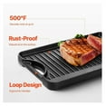thumbnail image 3 of Cast Iron BBQ Grill Griddle Reversible Pan - 14x8.5/20x10 inch - Stove Top Grill Pan for Gas, Electric & Induction - Black, 3 of 6