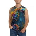 thumbnail image 1 of Fotbe Neon Seahorse Underwater Realm Men's Camiseta sin Mangas Estampada para Hombres, Playera Casual para Gimnasio, Entrenamiento, Playa-XX-Large, 1 of 7