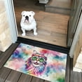 thumbnail image 2 of Hippie American Shorthair Portrait Watercolor Tie-Dye Vintage Styles Doormat Cat Lover Kitten Owner Gifts Indoor Outdoor Welcome Mat - 00014, 2 of 5