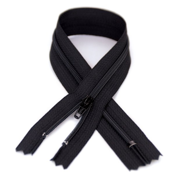 YKK 3 Coil Zipper, 7 inch length, Black 580
