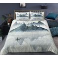 thumbnail image 4 of Landscape Painting Bedding Set Scenery Soft Bed Linen Home Decor Single Twin Full Size For Adults Ink And Wash Duvet Cover Set, 4 of 7