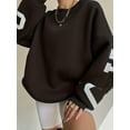 thumbnail image 2 of OYYN Sweatshirts for Women Winter Casual Crerw Neck Thickened Graphic Cropped Pullover Long Sleeve Sweatshirt, 2 of 5