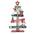 thumbnail image 2 of Centro de Mesa Navideño de Madera con Muñeco de Nieve y Papá Noel | Decoración Navideña | Decoración para Fiestas | 22 × 12 Cm | Madera Roja | 1 Unidad, 2 of 7
