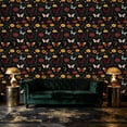thumbnail image 3 of Peel and Stick Wallpaper Colorful Butterflies Floral Dark Wall Mural 23.6in x 9.8ft Self Adhesive Removable Wall Paper Renter Friendly Wallpaper for Nursery Bedroom Cabinets, 3 of 8