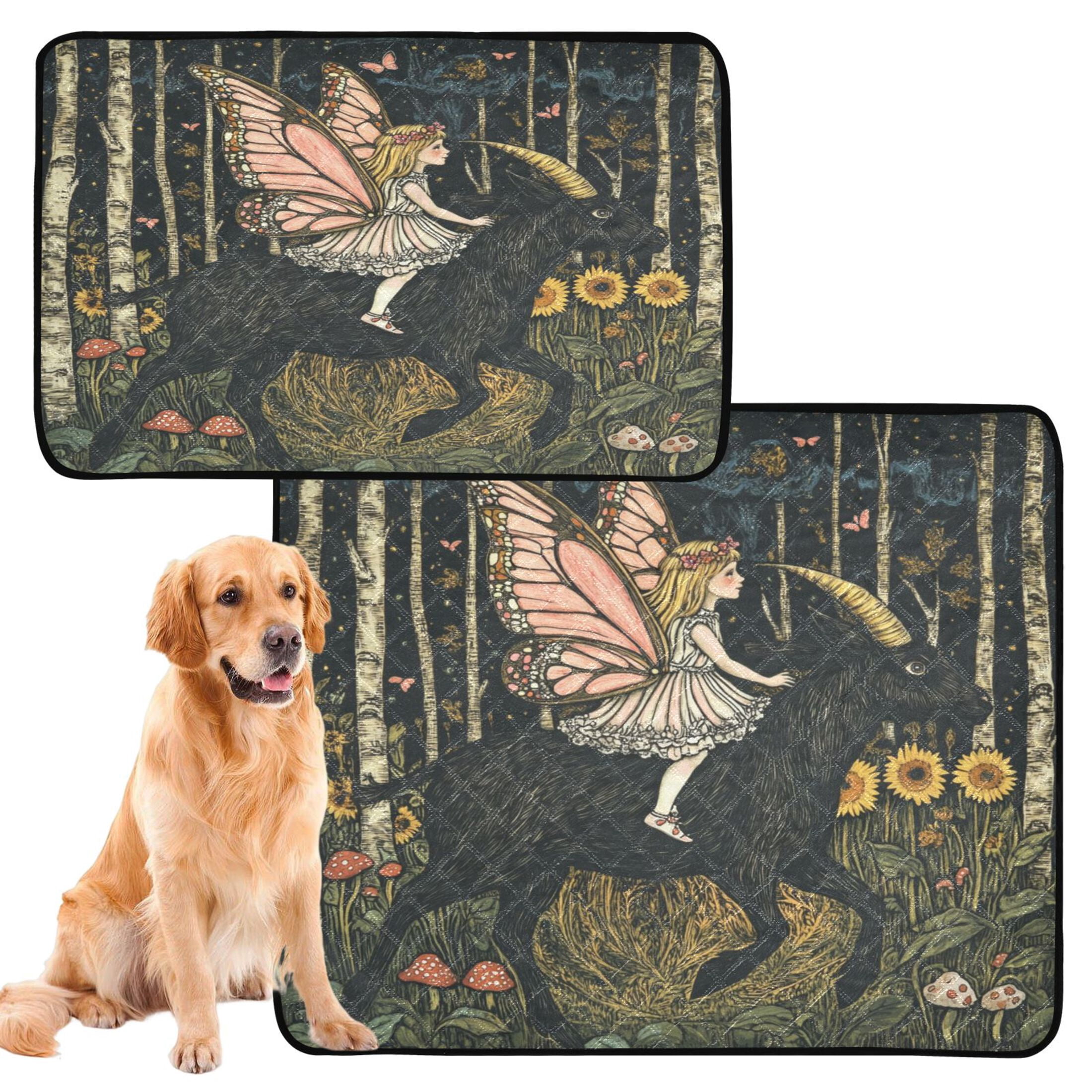 Qxltty Butterfly Wizard Cat litter Pads Pet Set of 3 Diaper Mats Center Anti-leakage Layer Absorbent Soft and Comfortable
