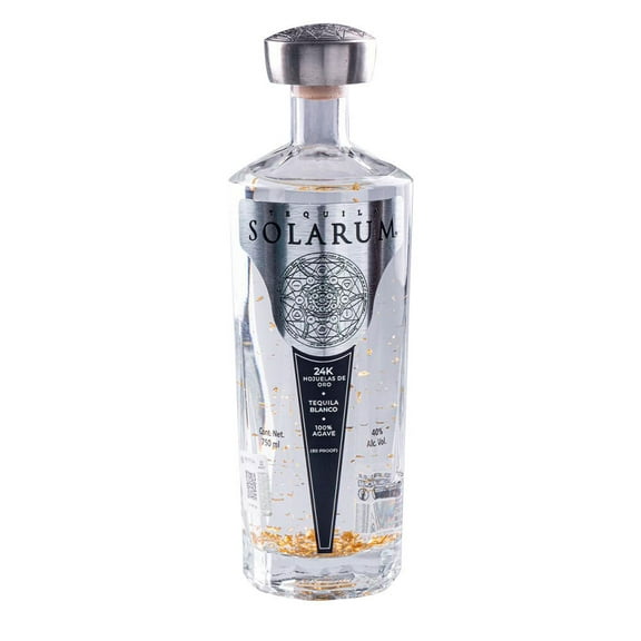 Tequila Solarum Blanco Con Oro 24k - 750 Ml