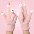 thumbnail image 1 of Guantes de invierno para mujer, nuevos, de lana fría, con dedos abiertos, gruesos, cálidos, acolchados, bonitos, para estudiantes, con pantalla térmica., 1 of 1