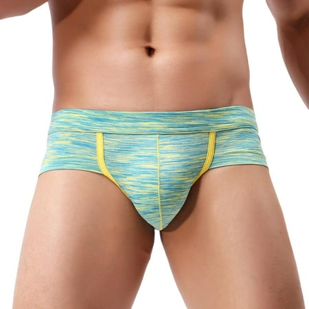 

HEVIRGO Men Underwear Trace-less Bouncy Double-layer Sewing Fine Workmanship Perfect Fitting Everyday Wear Wide Brim Low Waist Colored Cotton Men Underpants for Bedroom