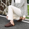 thumbnail image 6 of HSBDNZQ Suede Clogs for Women Men Cork Footbed Mules with Arch Support，Adjustable Buckle Closed Toe Slip-On Slippers, Comfortable Non-slip Rubber Sole House Sandals for Casual Indoor Outdoor Wear, 6 of 7