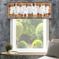 thumbnail image 4 of Thanksgiving Pumpkin Farmhouse Short Window Curtain Valances, Fall Mushroom Black Fence Autumn Rod Pocket Kitchen Valances for Living Room Bedroom Bathroom Cafe 42" x 12", 4 of 8