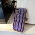 thumbnail image 4 of ORUYROP Designed for iPhone 12 Pro Case,Water Ripple Pattern Curly Wave Frame Soft Cute Phone Cover for Men Women Girls, Dark Purple, 4 of 7