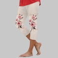 thumbnail image 2 of vigerkar Capri Pants for Women Casual Summer Pants Floral Print Yoga Capris High Waisted Tummy Control Seamless Leggings (Rose Gold, M), 2 of 5