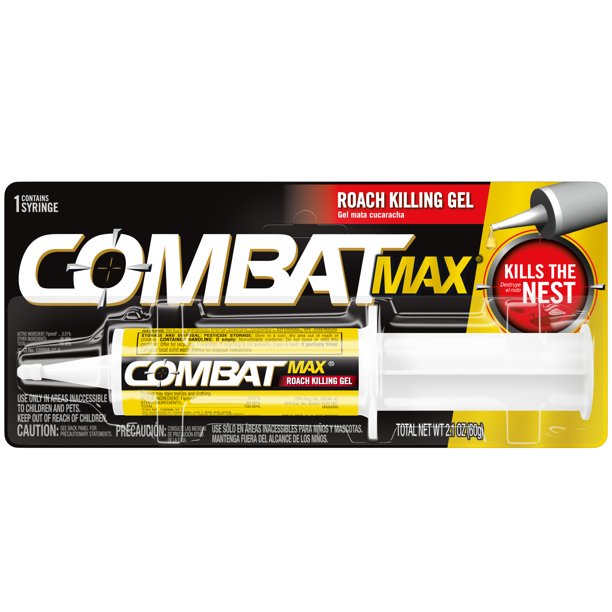 Combat Max Roach Killing Gel for Indoor and Outdoor Use, 1 Syringe, 2.1