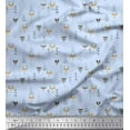 thumbnail image 1 of Soimoi Japan Crepe Satin Fabric Artistic Tree,Reindeer & Fox Face Kids Printed Fabric 1 Yard 42 Inch Wide, 1 of 1