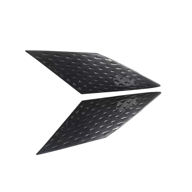 Embellecedor de la cubierta del ala lateral del alerón de la ventana trasera, cubierta del ala lateral de la ventana trasera para Yuan Patrón de fibra de carbono kusrkot Cubierta de ala lateral