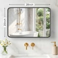 thumbnail image 2 of Gianna Anti-Fog Bathroom Wall Mirror – 20" x 28" Shatterproof Vanity Mirror with Rectangular Metal Frame, Black, 2 of 5
