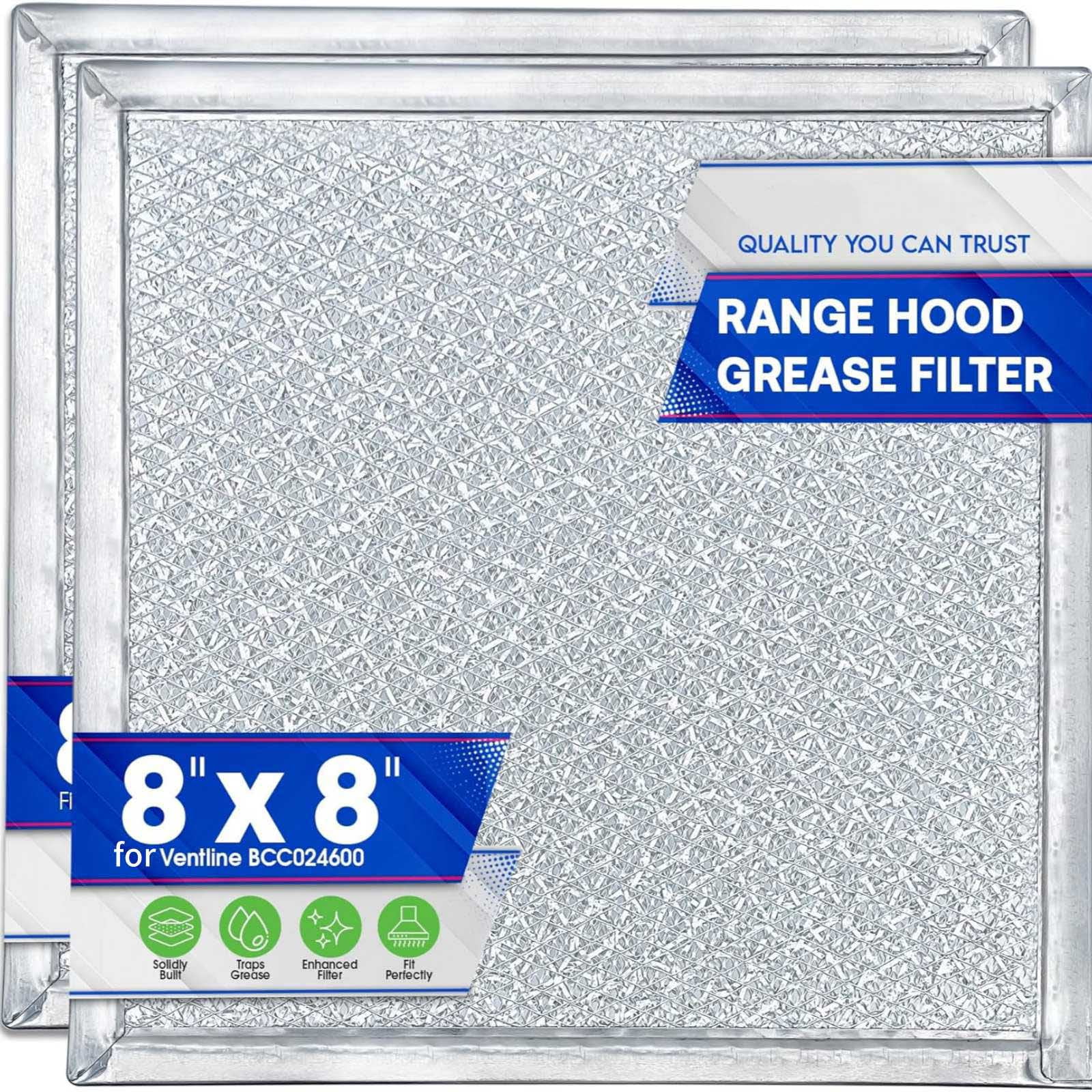GUYUTING Range Hood Filter 2 Pack 8 Inch Aluminum & Carbon High Efficiency Odor & Grease Control for Ventline