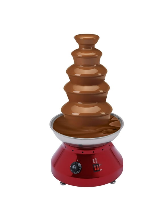 Commercial Chocolate Fountain 5 Tier Hot Chocolate Fondue Tower Red 110V - ET-CF-51