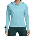 thumbnail image 1 of StSilkitty Sun Protection Hoodie Athletic Jackets for Womens Solid Color Full Zip Long Sleeve Hoodies Pullover Tops, 1 of 8